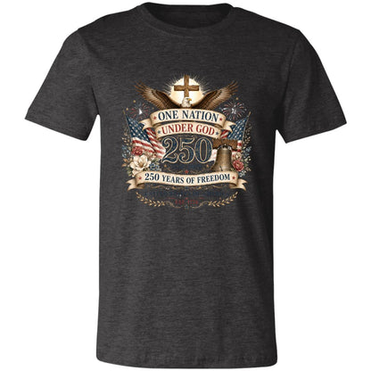 Ladies Vintage T-Shirt One Nation Under God Patriotic Freedom
