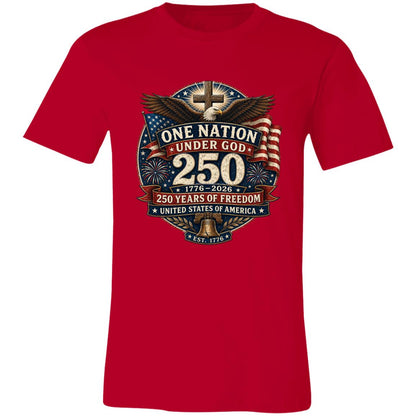 Vintage T-Shirt One Nation Under God Patriotic Freedom Cross