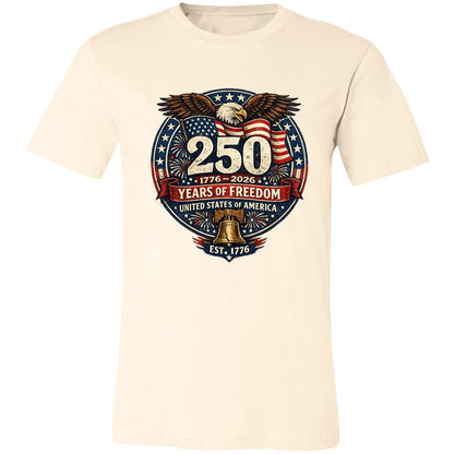 Vintage T-Shirt 250 Years Of Freedom Rustic Patriotic America