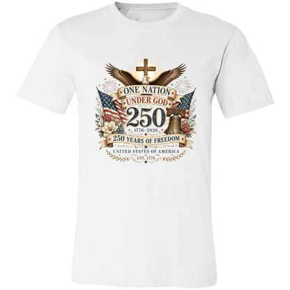 Ladies Vintage T-Shirt One Nation Under God Patriotic Freedom