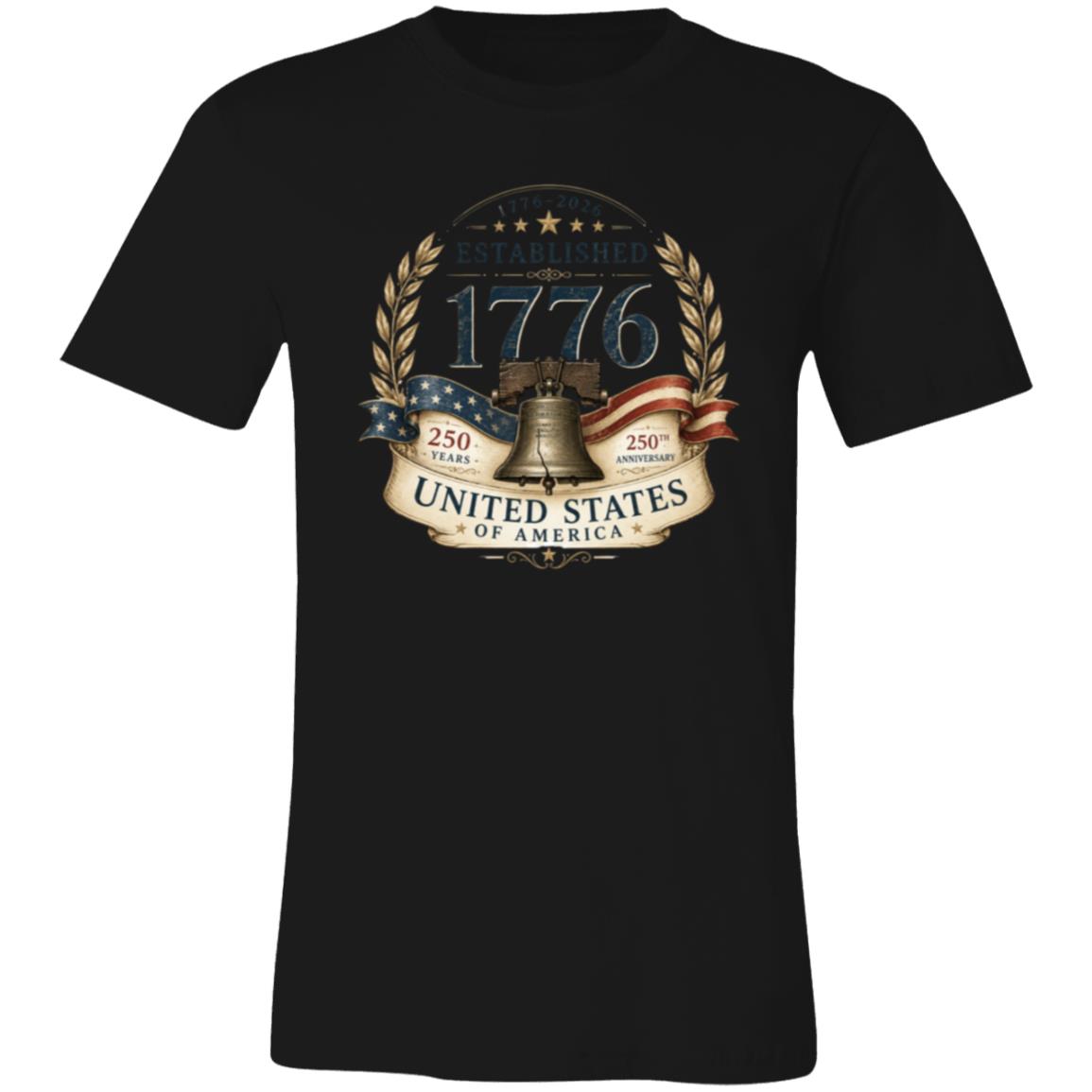 Vintage T-Shirt Premium Americana Established 1776 Patriotic Anniversary
