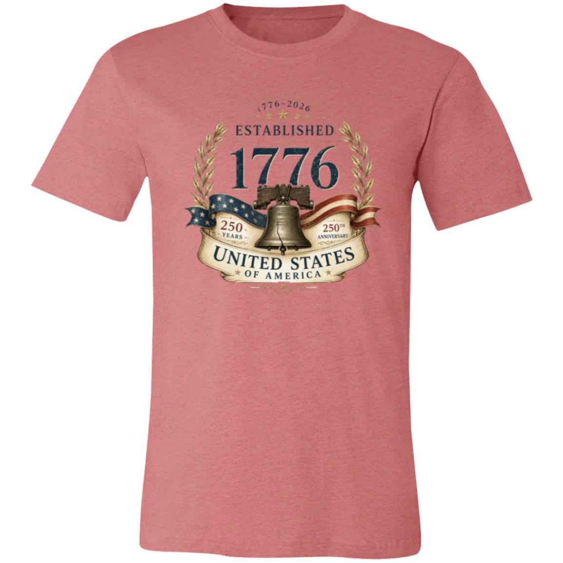 Vintage T-Shirt Premium Americana Established 1776 Patriotic Anniversary