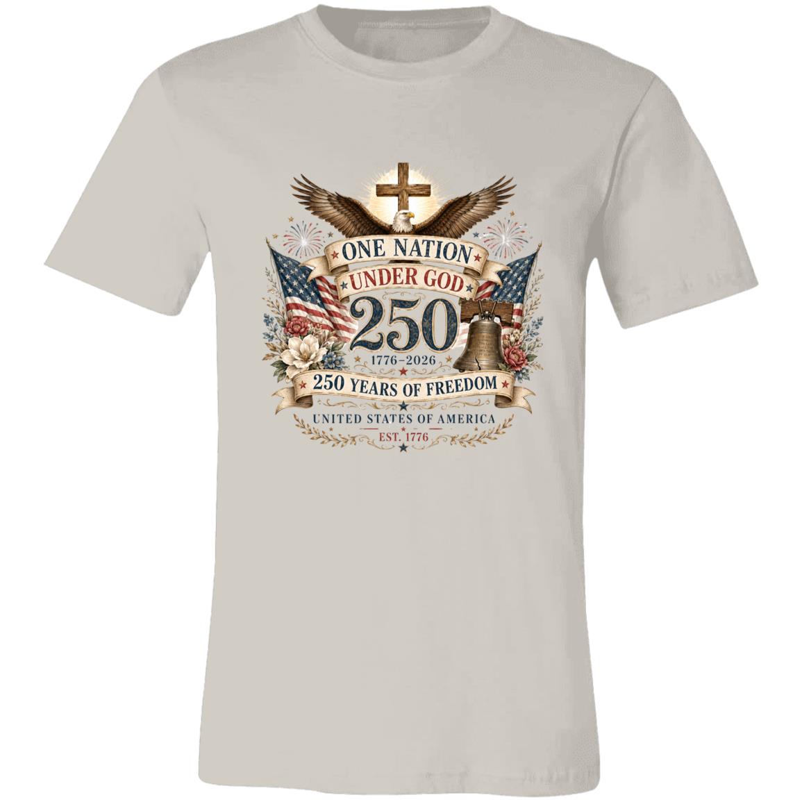 Ladies Vintage T-Shirt One Nation Under God Patriotic Freedom