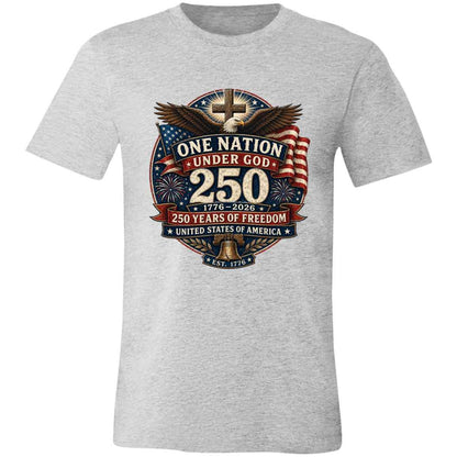 Vintage T-Shirt One Nation Under God Patriotic Freedom Cross