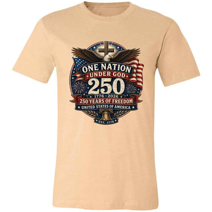 Vintage T-Shirt One Nation Under God Patriotic Freedom Cross