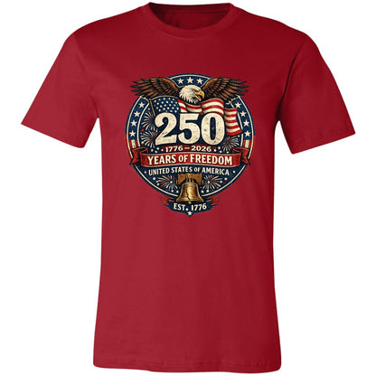 Vintage T-Shirt 250 Years Of Freedom Rustic Patriotic America