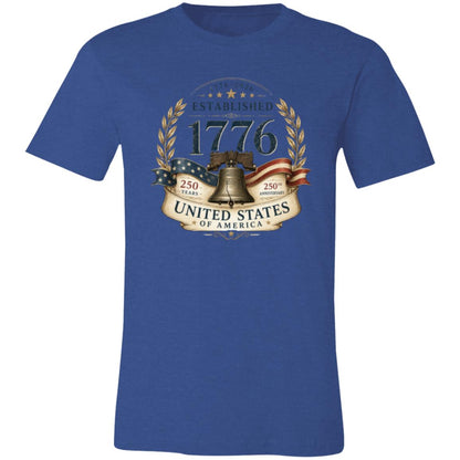 Vintage T-Shirt Premium Americana Established 1776 Patriotic Anniversary