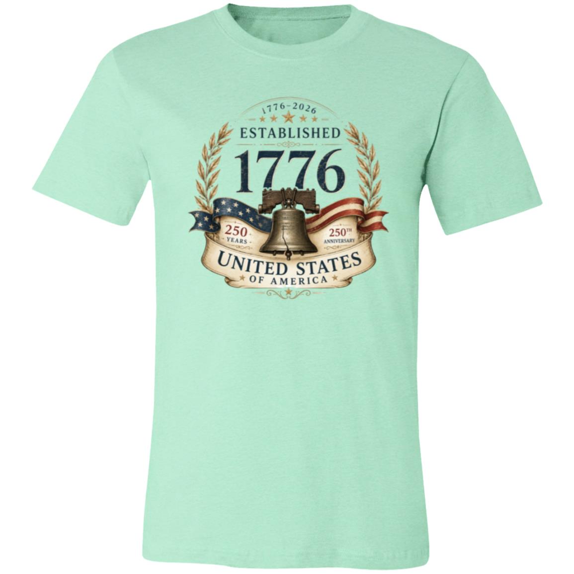 Vintage T-Shirt Premium Americana Established 1776 Patriotic Anniversary
