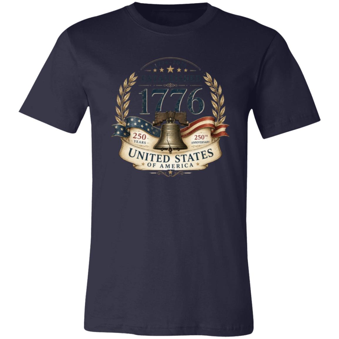 Vintage T-Shirt Premium Americana Established 1776 Patriotic Anniversary