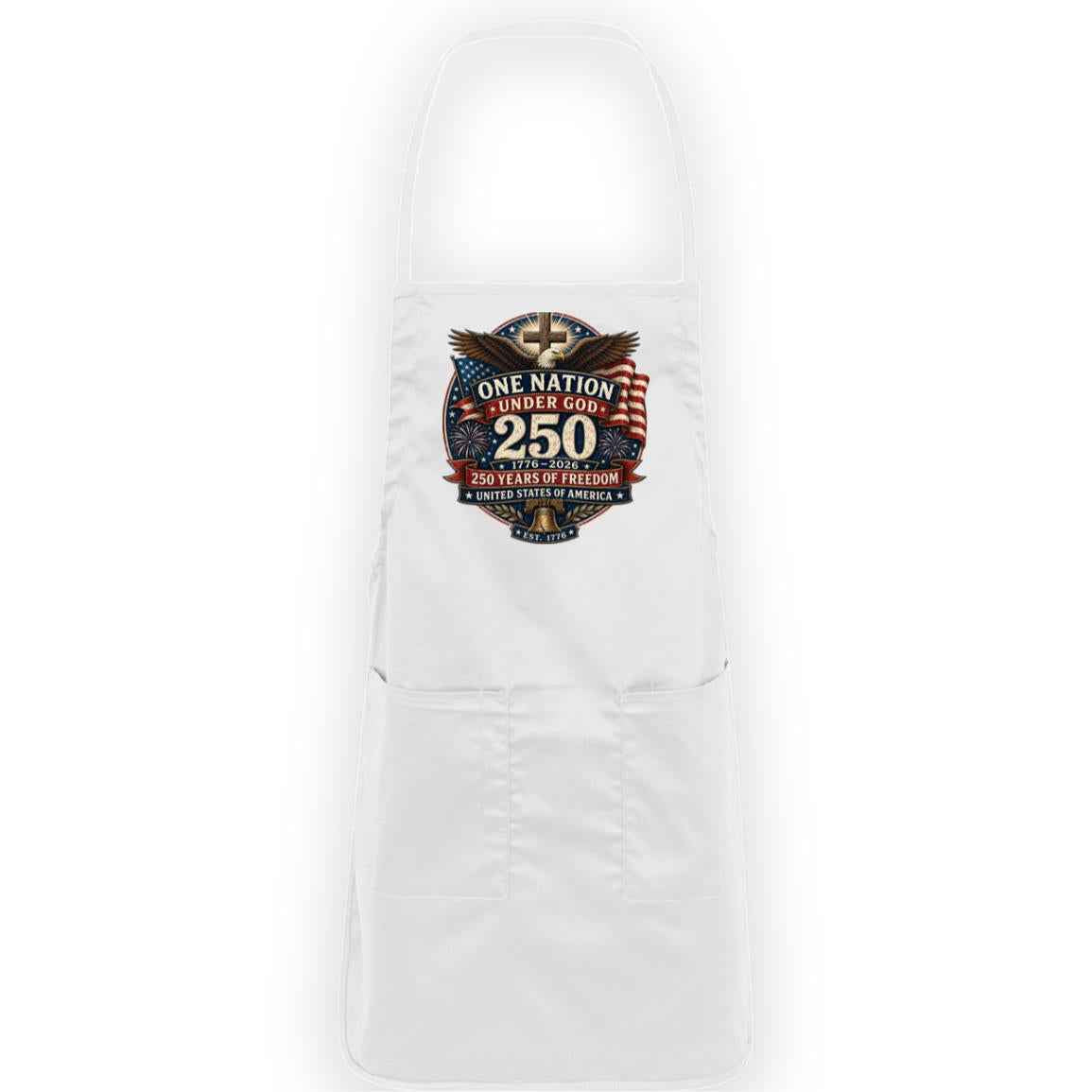 Full-Length Apron One Nation Under God — 250 Years of Freedom - Cross