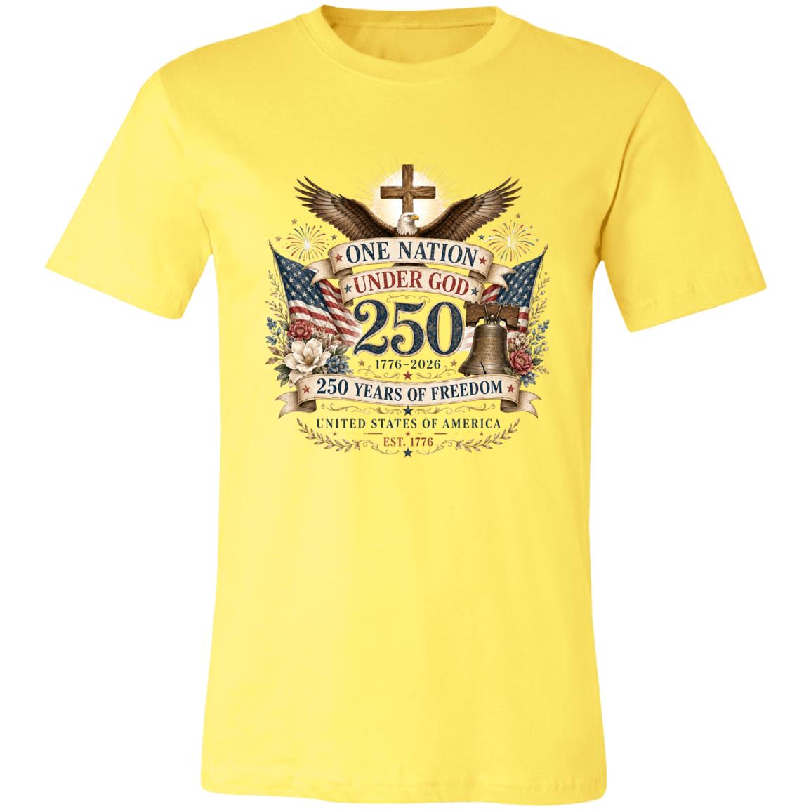 Ladies Vintage T-Shirt One Nation Under God Patriotic Freedom