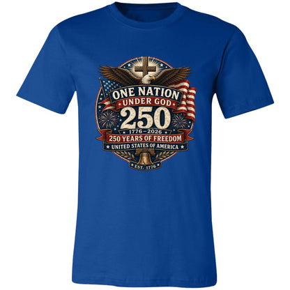 Vintage T-Shirt One Nation Under God Patriotic Freedom Cross