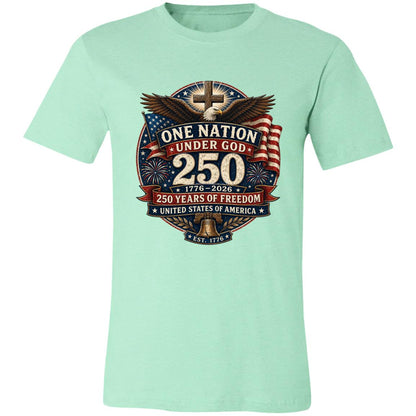 Vintage T-Shirt One Nation Under God Patriotic Freedom Cross