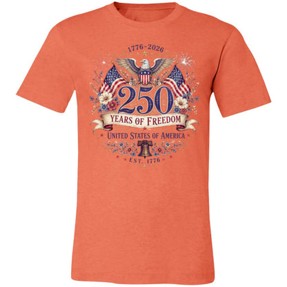 Ladies Vintage T-Shirt 250 Years of Freedom Patriotic America