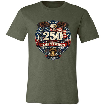 Vintage T-Shirt 250 Years Of Freedom Rustic Patriotic America