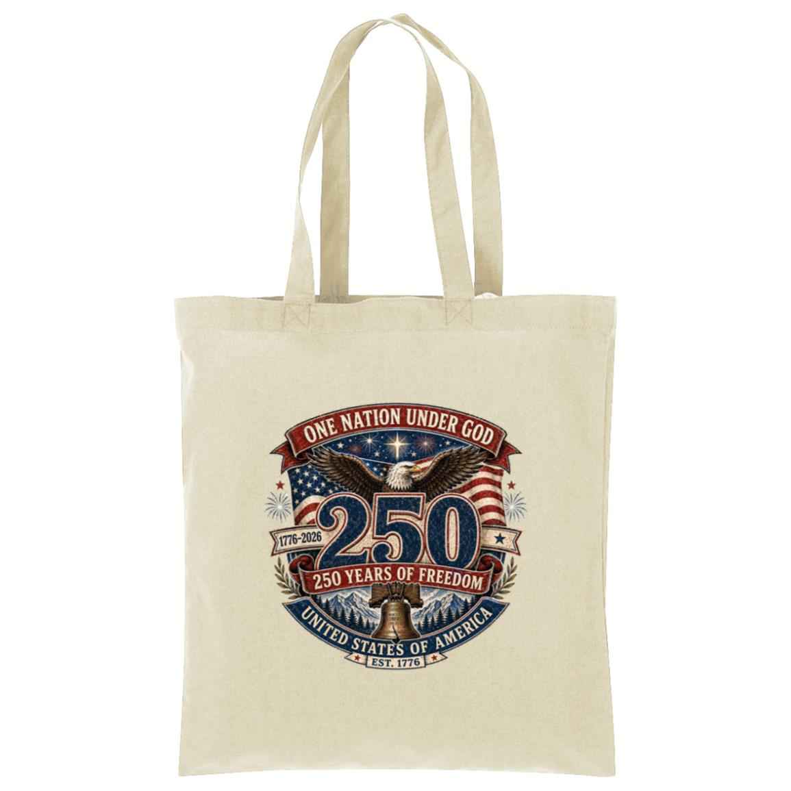 Cotton Tote One Nation Under God — 250 Years of Freedom - Bell