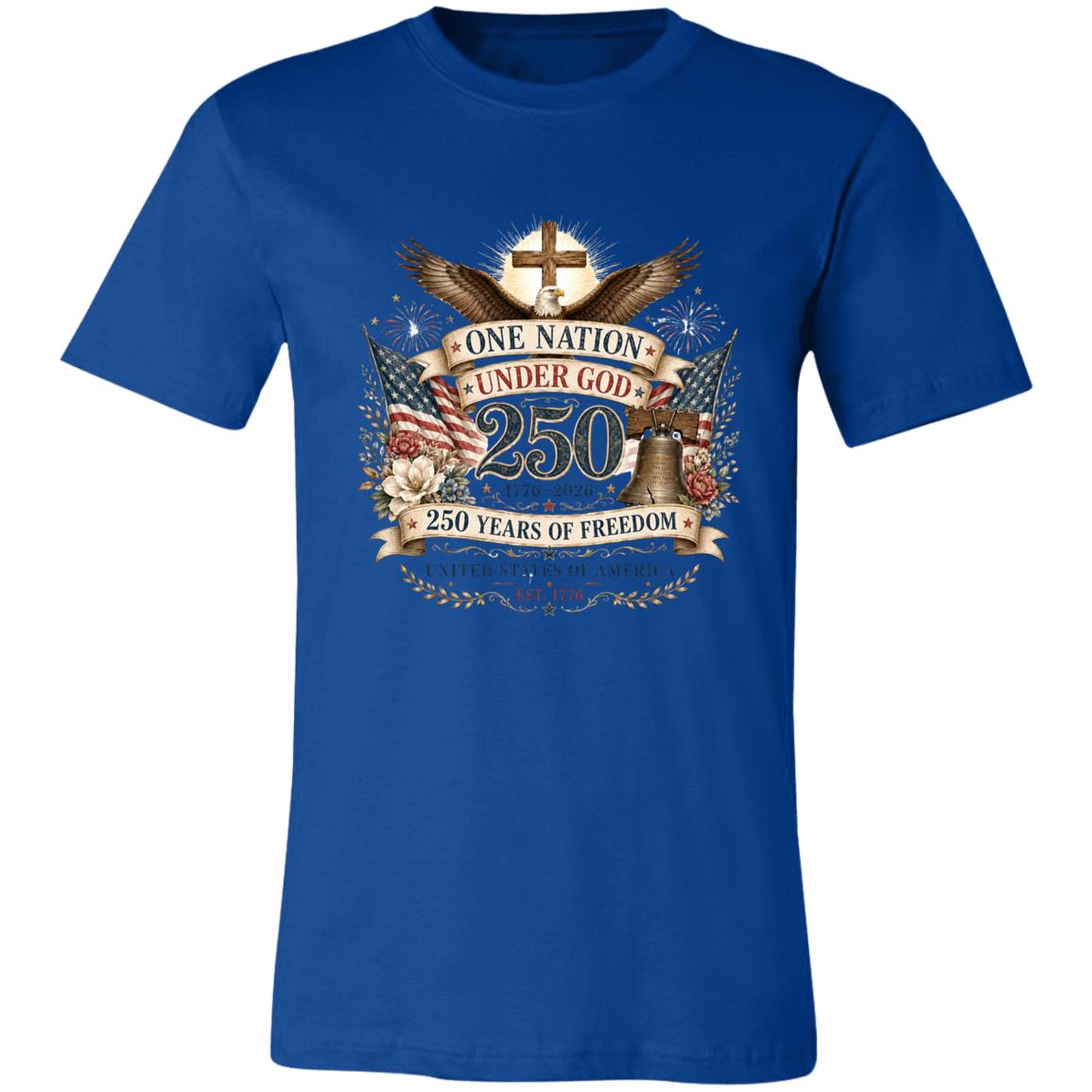 Ladies Vintage T-Shirt One Nation Under God Patriotic Freedom