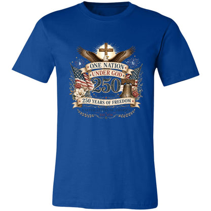 Ladies Vintage T-Shirt One Nation Under God Patriotic Freedom