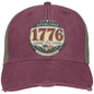 1776 Freedom Heritage Patriotic Fourth Of July Distressed Ollie Cap