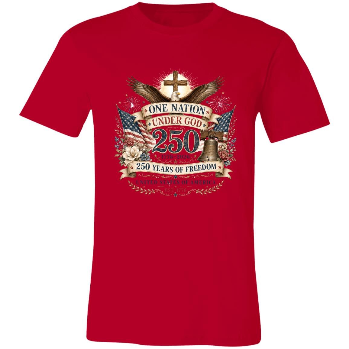 Ladies Vintage T-Shirt One Nation Under God Patriotic Freedom