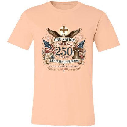 Ladies Vintage T-Shirt One Nation Under God Patriotic Freedom