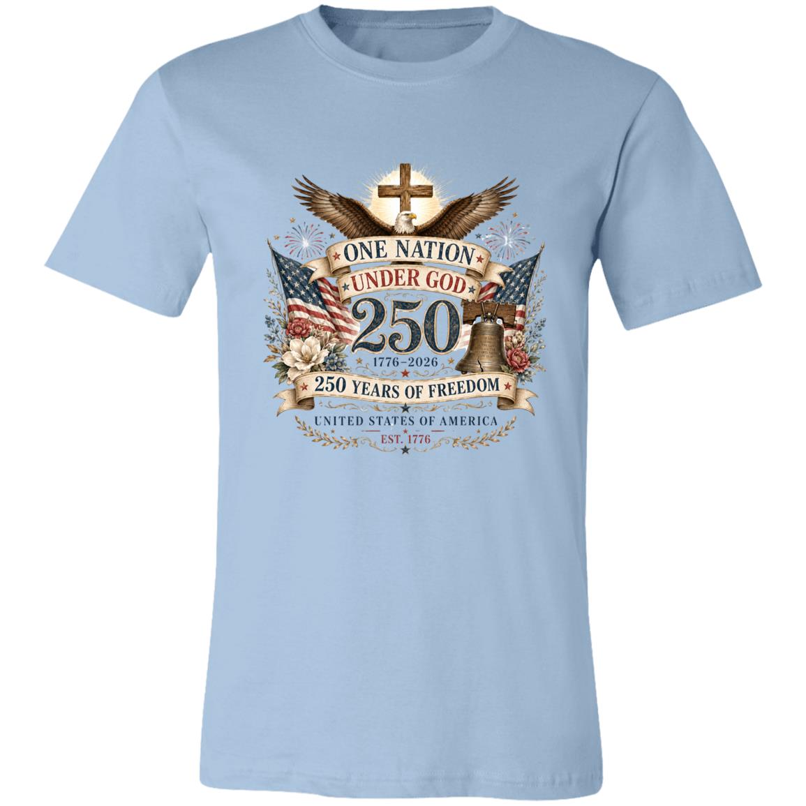 Ladies Vintage T-Shirt One Nation Under God Patriotic Freedom