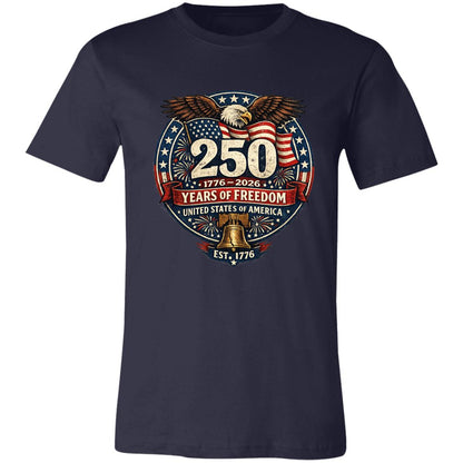 Vintage T-Shirt 250 Years Of Freedom Rustic Patriotic America