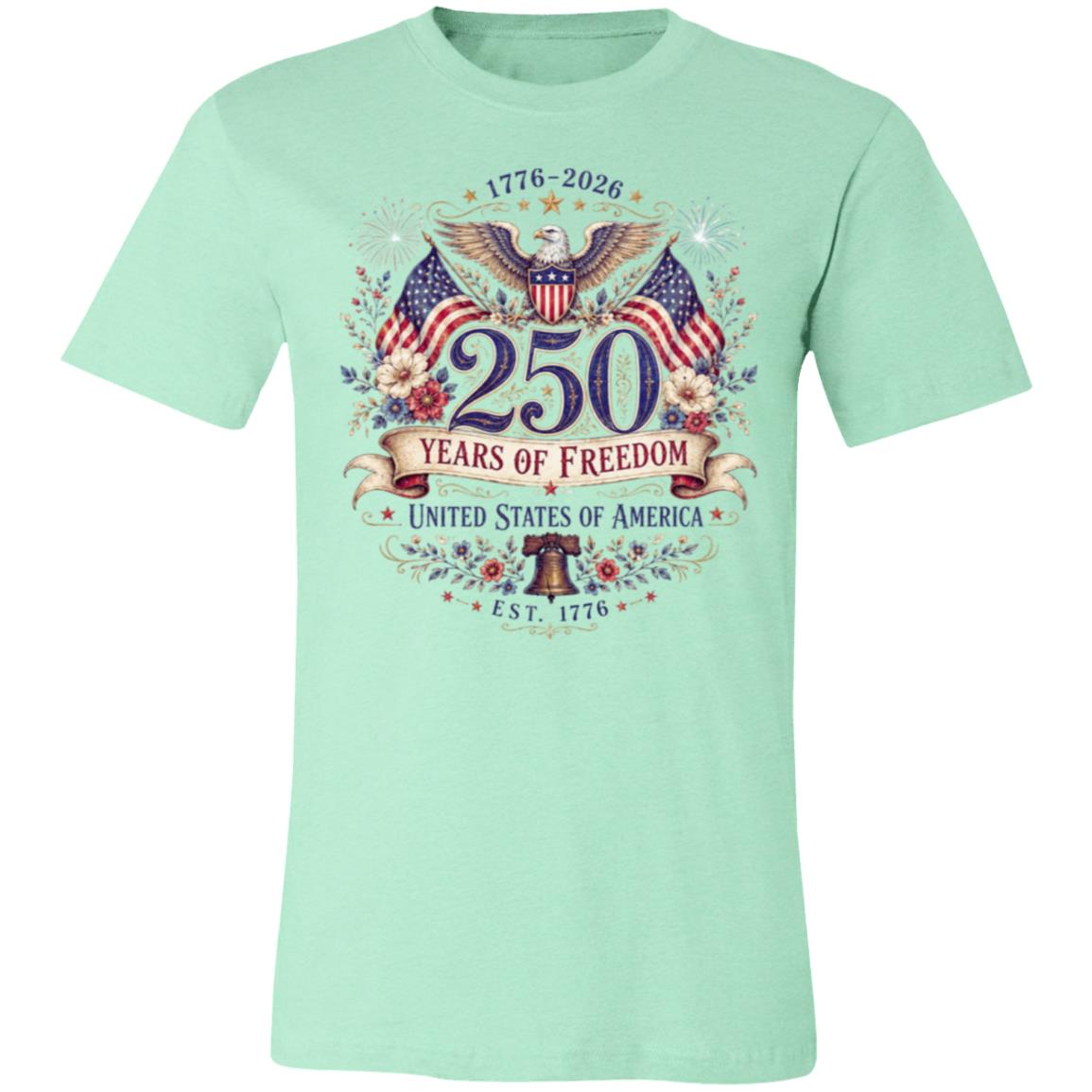 Ladies Vintage T-Shirt 250 Years of Freedom Patriotic America