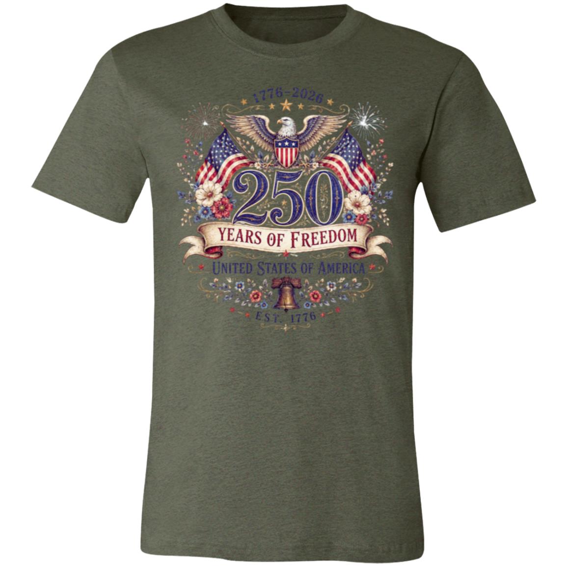 Ladies Vintage T-Shirt 250 Years of Freedom Patriotic America