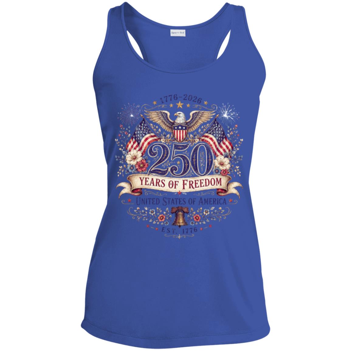 Ladies Performance Racerback Tank Top 250 Years of Freedom