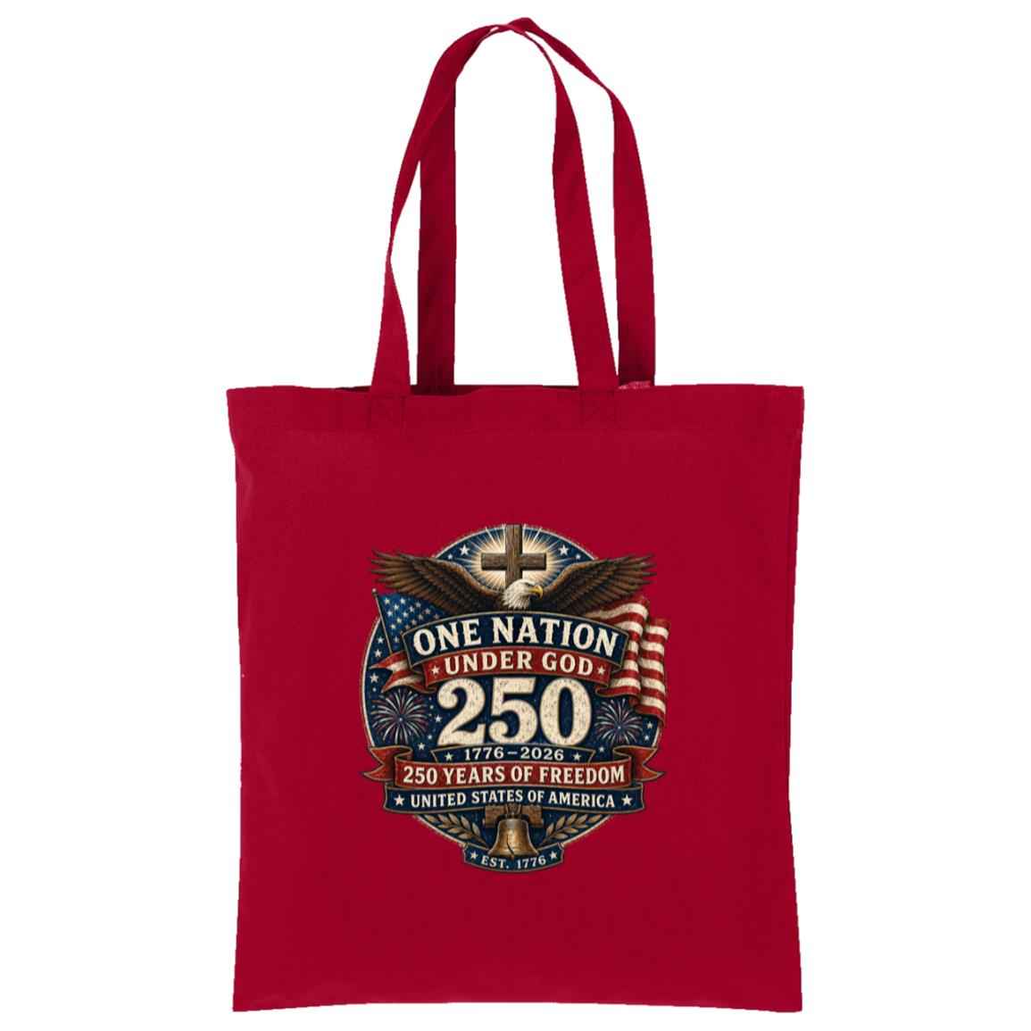 Cotton Tote One Nation Under God — 250 Years - Cross