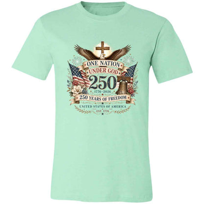 Ladies Vintage T-Shirt One Nation Under God Patriotic Freedom