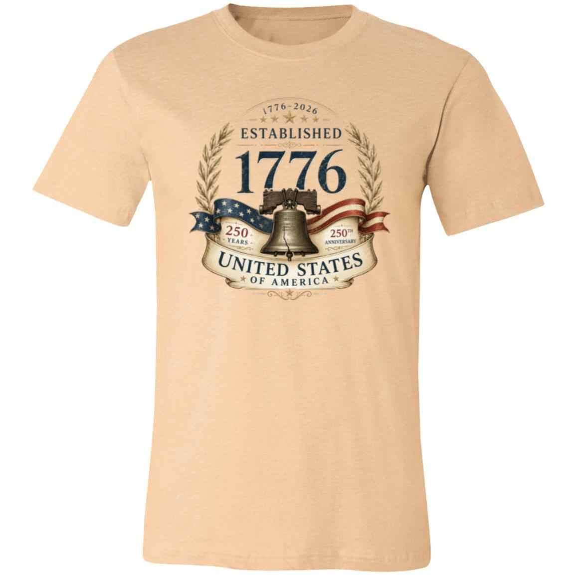 Vintage T-Shirt Premium Americana Established 1776 Patriotic Anniversary