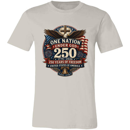 Vintage T-Shirt One Nation Under God Patriotic Freedom Cross