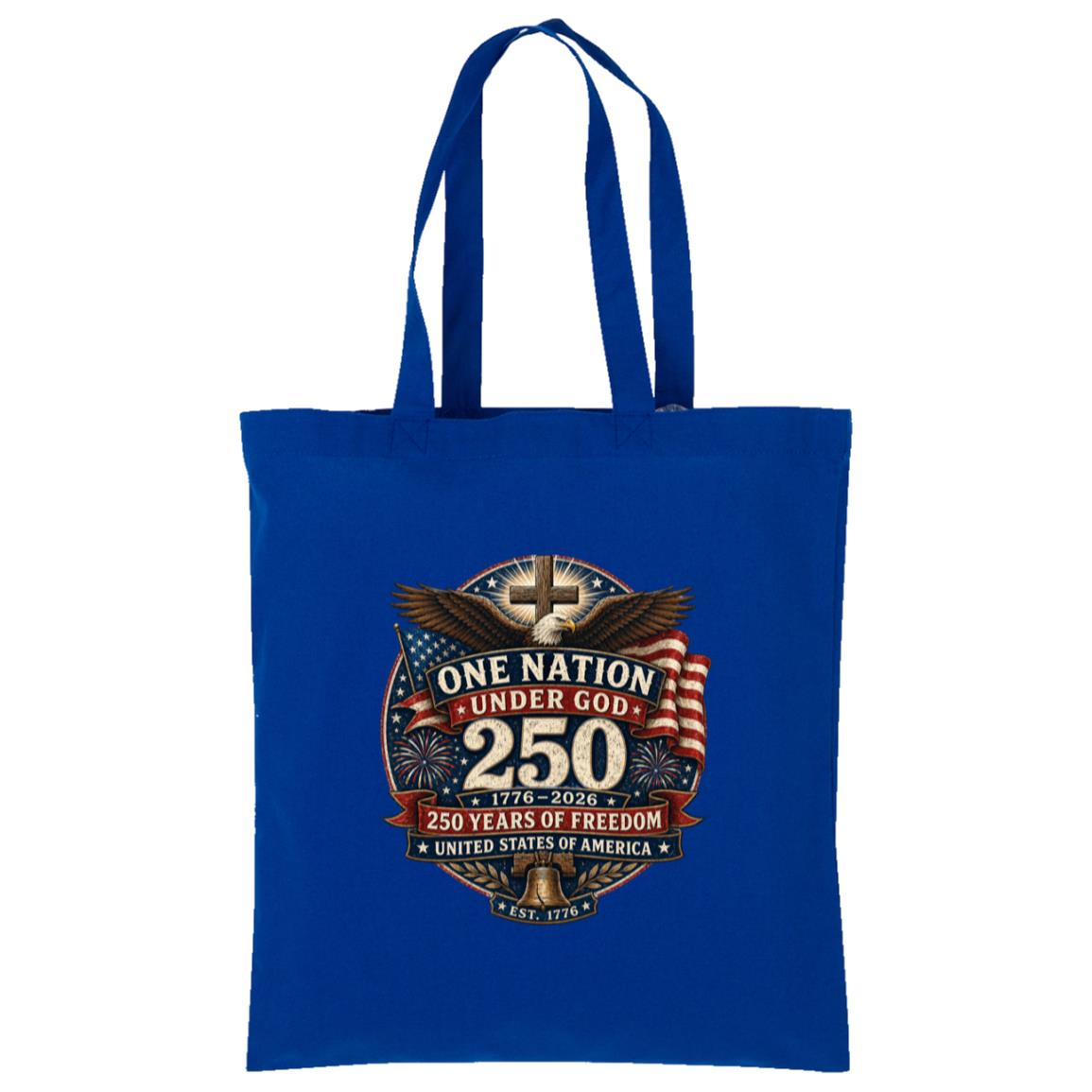 Cotton Tote One Nation Under God — 250 Years - Cross