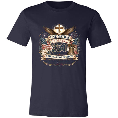 Ladies Vintage T-Shirt One Nation Under God Patriotic Freedom