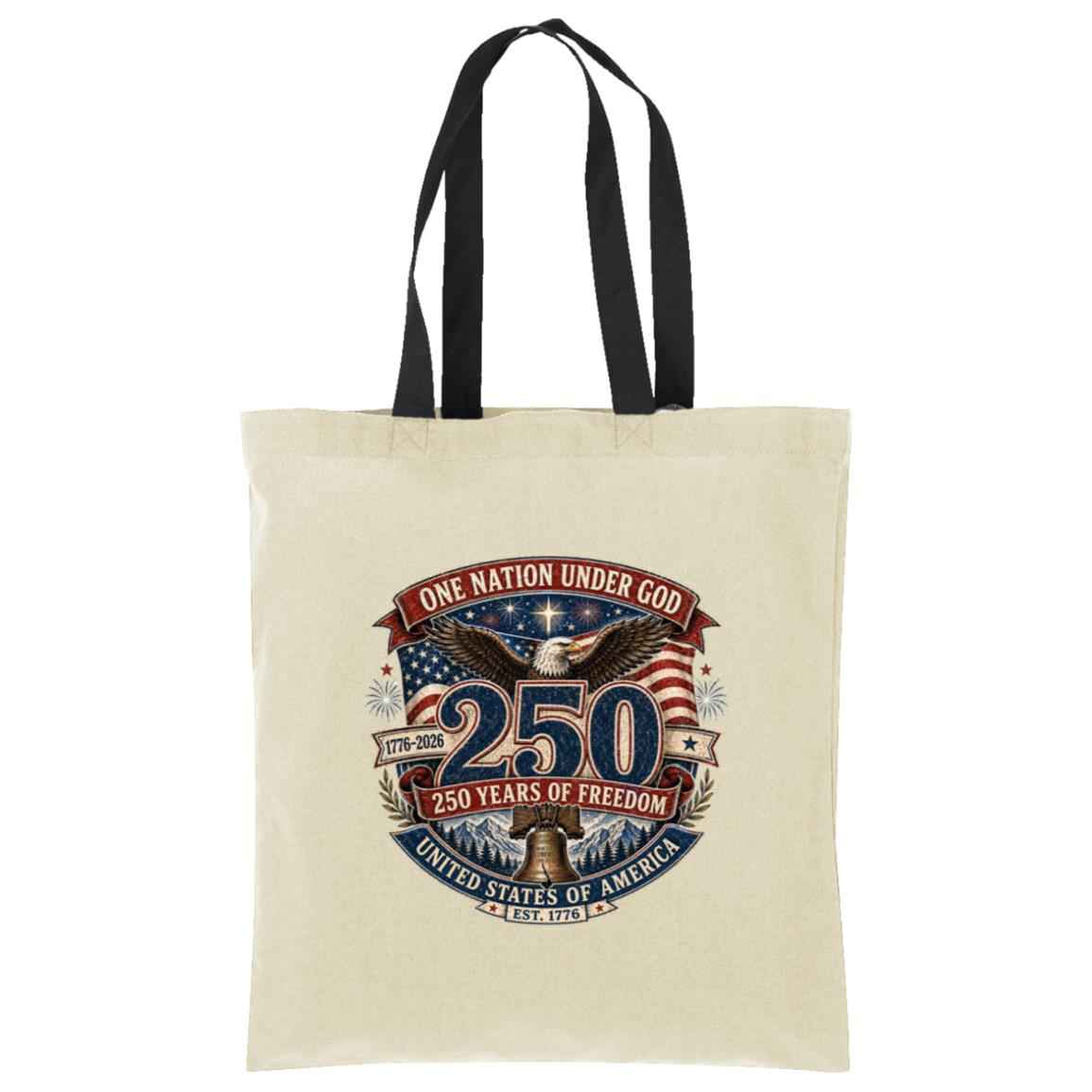Cotton Tote One Nation Under God — 250 Years of Freedom - Bell