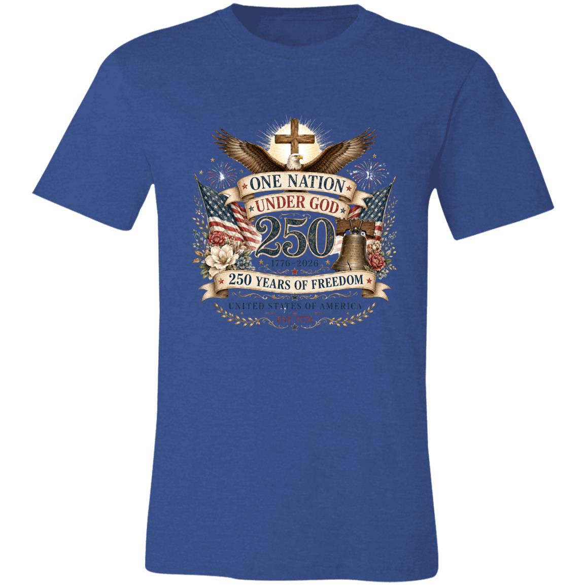 Ladies Vintage T-Shirt One Nation Under God Patriotic Freedom