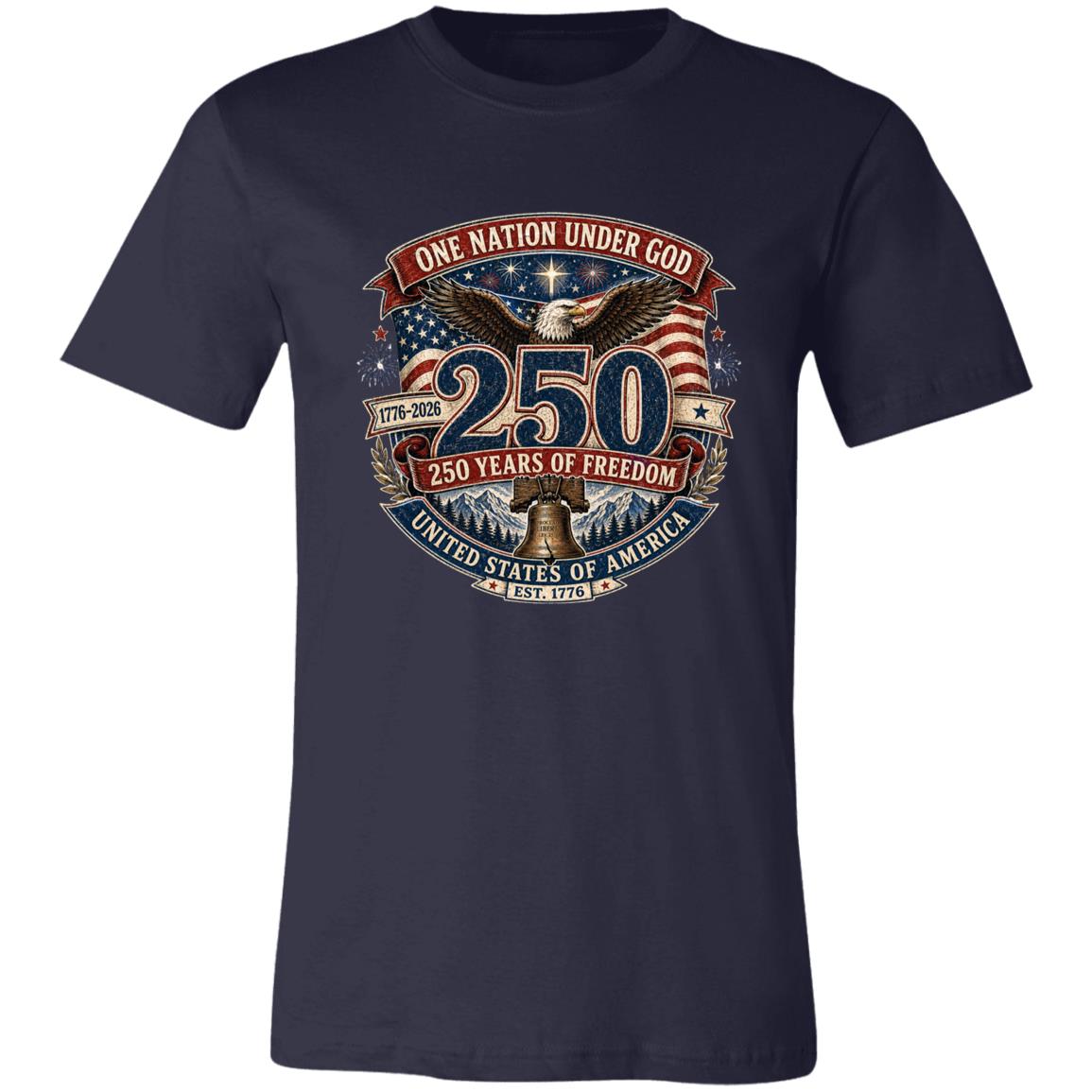Vintage T-Shirt One Nation Under God Patriotic Freedom