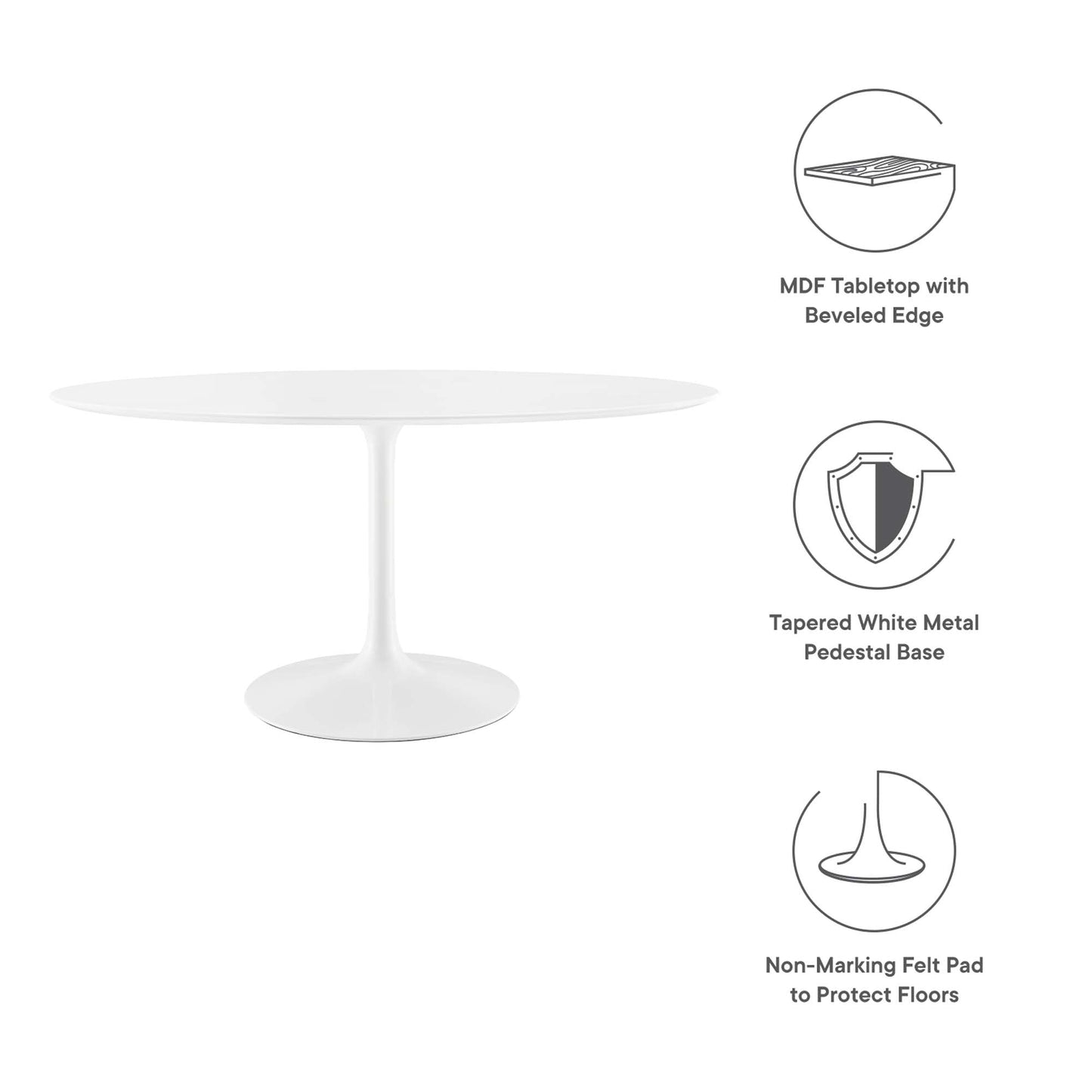 Lippa 60" Oval Wood Dining Table by Modway