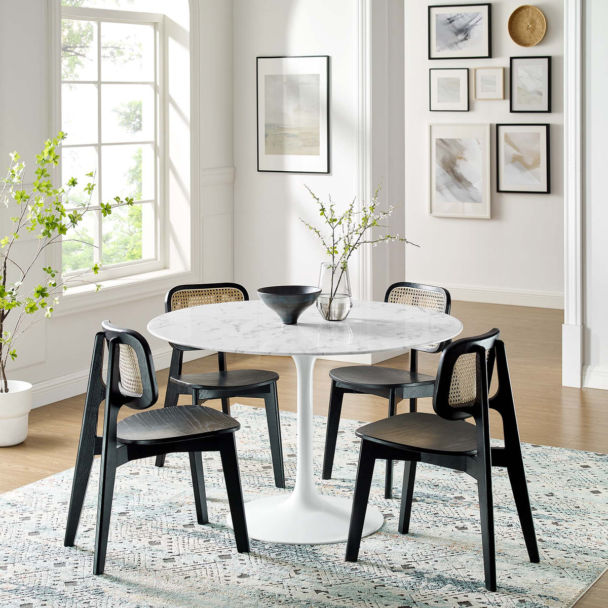 Lippa 48" Round Faux Marble Dining Table by Modway