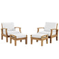 Marina 4 Piece Outdoor Patio Teak Set by Modway