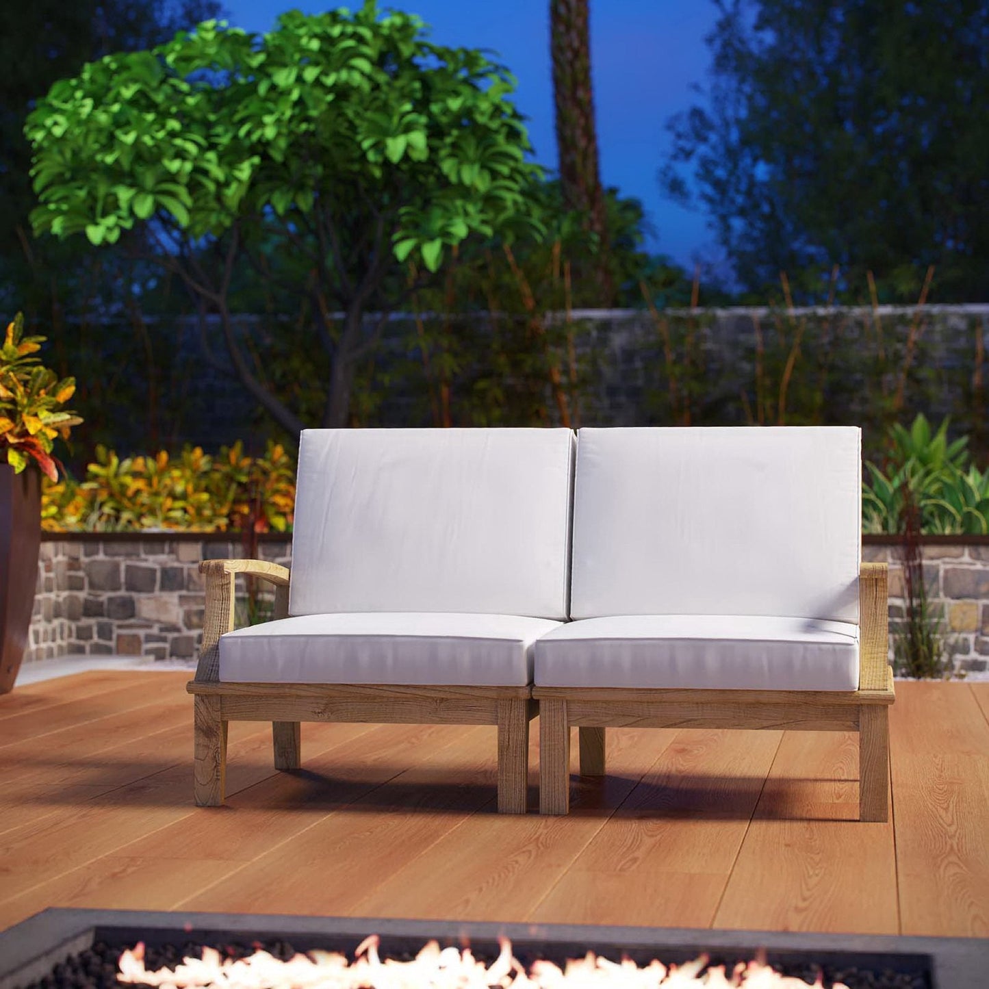 Marina 2 Piece Outdoor Patio Teak Set by Modway