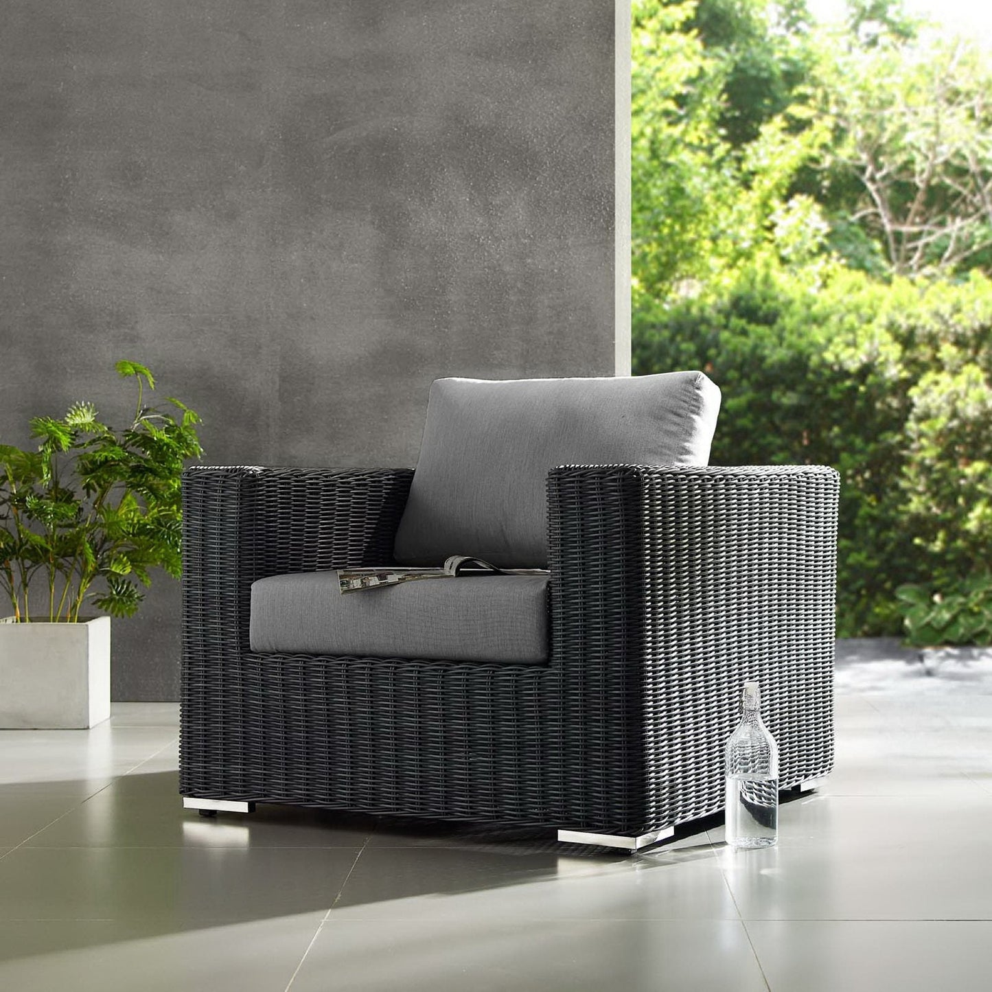 Summon Outdoor Patio Fabric Sunbrella Armchair by Modway