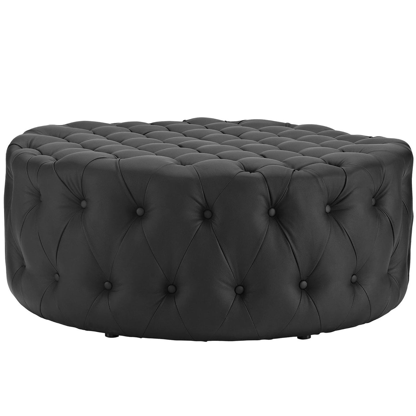 Amour Upholstered Vinyl Round Ottoman by Modway