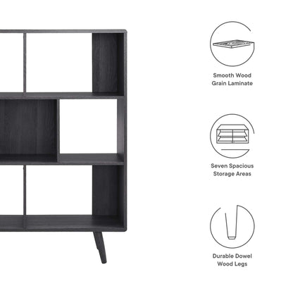 Transmit 7 Shelf Wood Grain Bookcase by Modway