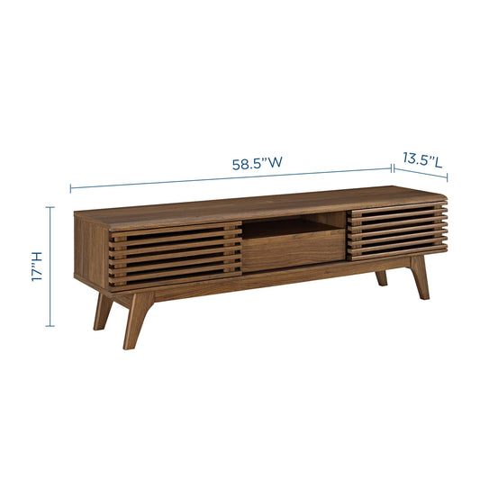 Render 59-Inch Walnut TV Stand by Modway Mid-Century Style