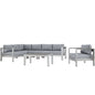 Shore 6 Piece Outdoor Patio Aluminum Sectional Sofa Set by Modway