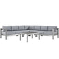 Shore 6 Piece Outdoor Patio Aluminum Sectional Sofa Set by Modway