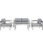 Shore 6 Piece Outdoor Patio Aluminum Sectional Sofa Set